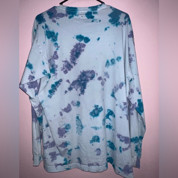PINK Tie-Dye Crewneck Tee in Teal & Lavender - Picture 6 of 7